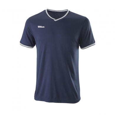 Koszulka tenisowa Wilson Team II High V-Neck granatowa męska